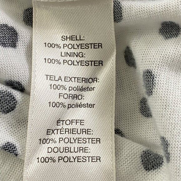 CHICO'S Women Top Sz 2X White Short Wide Sleeves Polka Dot Sheer Overlay 50-4 - Picture 15 of 16